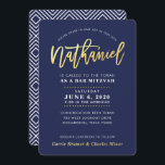 CUSTOM Bar Mitzvah modern marinegoud NATHANIEL Kaart<br><div class="desc">*** OPMERKING - HET SHINY GOLD FOIL EFFECT IS EEN GEDRUKT AFBEELDING *** - - - - - - - - - - - - - - - - - - - - - - CONTACT MET ME VOOR aangepast "faux gold foil effect type" Licht het design in, maar zou...</div>