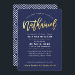 CUSTOM Bar Mitzvah modern marinegoud NATHANIEL Kaart<br><div class="desc">*** OPMERKING - HET SHINY GOLD FOIL EFFECT IS EEN GEDRUKT AFBEELDING *** - - - - - - - - - - - - - - - - - - - - - - CONTACT MET ME VOOR aangepast "faux gold foil effect type" Licht het design in, maar zou...</div>