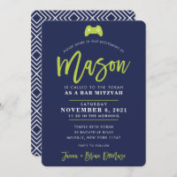 CUSTOM Bar Mitzvah moderne gamemarine + limoen MAS