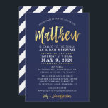 CUSTOM Bar Mitzvah moderne marine   gouden naam MA Kaart<br><div class="desc">*** OPMERKING - HET GLANZENDE GOUDEN FOLIE EFFECT IS EEN BEDRUKT AFBEELDING *** - - - - - - - - - - - - - - - - - - - - - - - - - - - - - - - NEEM CONTACT MET MIJ OP voor aangepaste...</div>