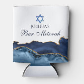Custom Bar Mitzvah Party Marine Blauw Goud Agaat Blikjeskoeler (Voorkant)
