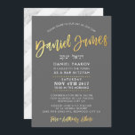CUSTOM Bar Mitzvah Uitnodigen voor Daniel grijs    Kaart<br><div class="desc">*** OPMERKING - HET GLANZENDE GOUDEN FOLIE EFFECT IS EEN BEDRUKT AFBEELDING *** - - - - - - - - - - - - - - - - - - - - - - - - - - - - - - - NEEM CONTACT MET MIJ OP voor aangepaste...</div>