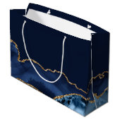 Custom Bar of Bat Mitzvah Mazel Tov Navy Blue Gold Groot Cadeauzakje (Achterkant Gekanteld)