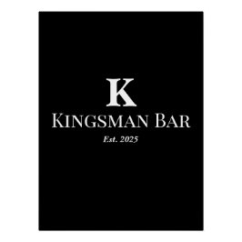 Custom Bar Wall Art with Name & Monogram – Elegant Perfect Poster
