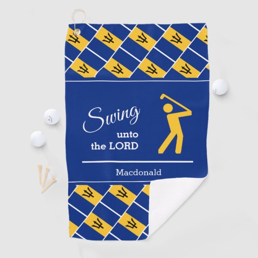 Custom BARBADOS Christelijk Swing To the Lord Golfhanddoek (Insitu)
