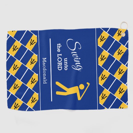 Custom BARBADOS Christelijk Swing To the Lord Golfhanddoek (Horizontaal)