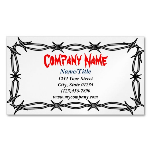 Custom Barbed Wire Magnetic Visitekaartje Visitekaartje Magneet (Voorkant)