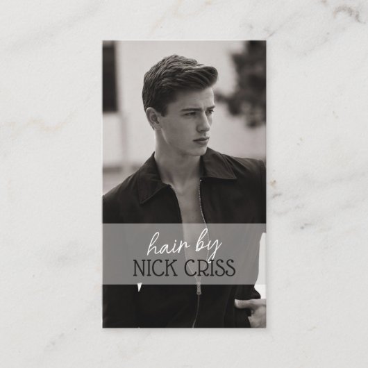 Custom Barber Contact Card with QR Code Visitekaartje (Voorkant)