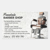 Custom Barber Logo Custom Typography Classic Rechthoekige Sticker (Voorkant)