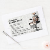 Custom Barber Logo Custom Typography Classic Rechthoekige Sticker (Envelop)