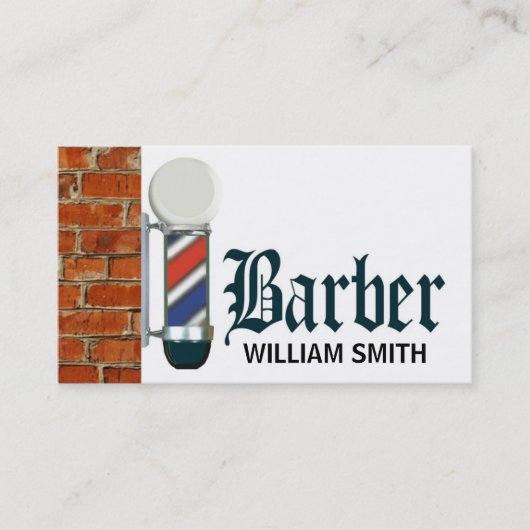 Custom Barber Shop Pole Visitekaartje (Voorkant)