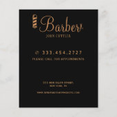 Custom barber shop prijslijst professionele logo flyer (Achterkant)