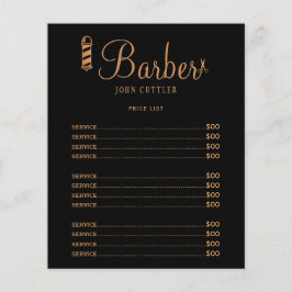 Custom barber shop prijslijst professionele logo flyer