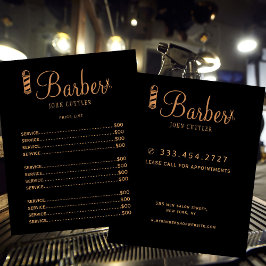 Custom barber shop prijslijst professionele logo flyer
