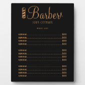 Custom barber shop prijslijst professionele logo fotoplaat (Voorkant)