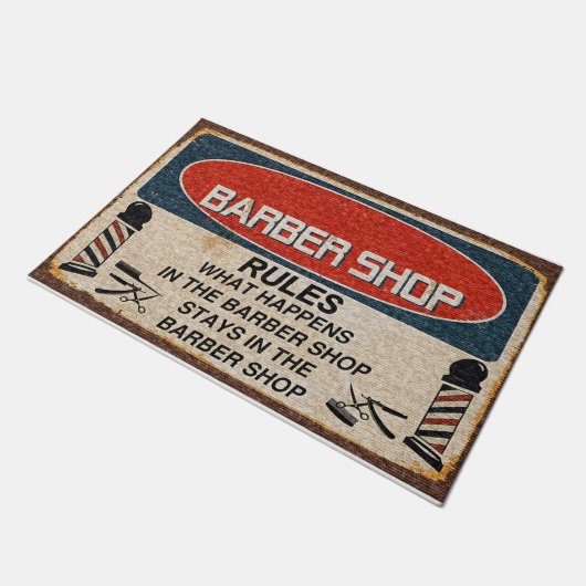 Custom Barber Shop Regels Mat,  Deurmat (Schuin)
