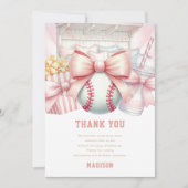 Custom Baseball Girl Birthday  Bedankkaart (Voorkant)