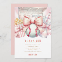 Custom Baseball Girl Birthday  Bedankkaart