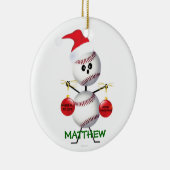 Custom Baseball Kerstmis Keramisch Ornament (Rechts)