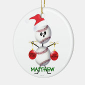 Custom Baseball Kerstmis Keramisch Ornament (Links)