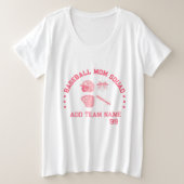 Custom Baseball Mom juichen Plus Size T-shirt (Design voorkant)