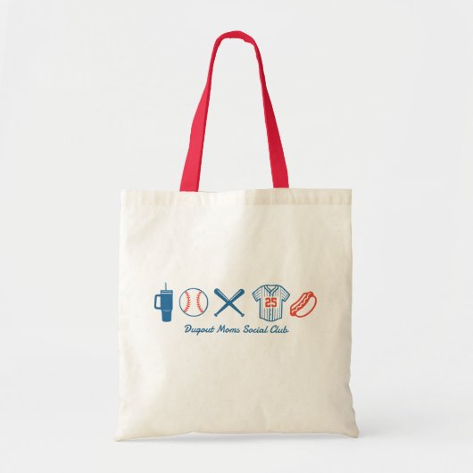 Custom Baseball Mom Schattige Softbal Mama Tote Bag (Voorkant)