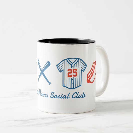 Custom Baseball Mom Schattige Softbal Mama Tweekleurige Koffiemok (Voorkant rechts)