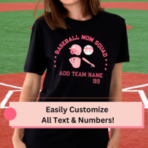 Custom Baseball Mom Squad T-shirt | Perfect cadeau