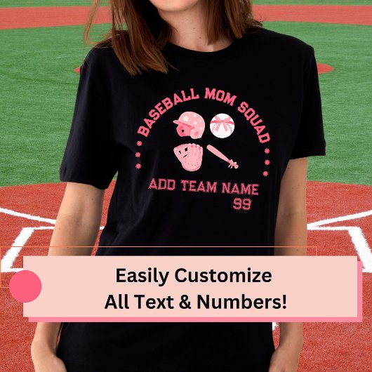 Custom Baseball Mom Squad T-shirt | Perfect cadeau
