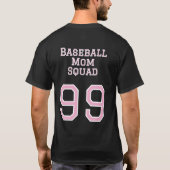 Custom Baseball Mom Squad, teamnummer en naam T-shirt (Achterkant)