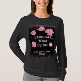 Custom Baseball Mom Squad, teamnummer en naam T-shirt