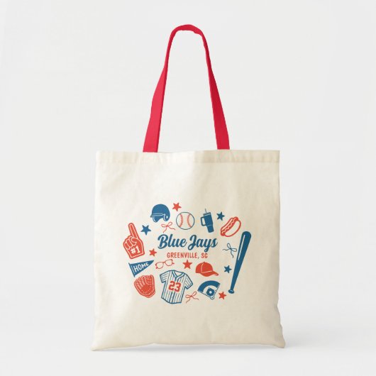 Custom Baseball Mom Trotse Softbal Mama Game Day Tote Bag (Voorkant)