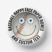 Custom Baseball Party BLUE EYES Happy Face Papieren Kommen (Voorkant)