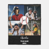 Custom Baseball Photo Collage with Name & Year Fleece Deken (Voorkant)