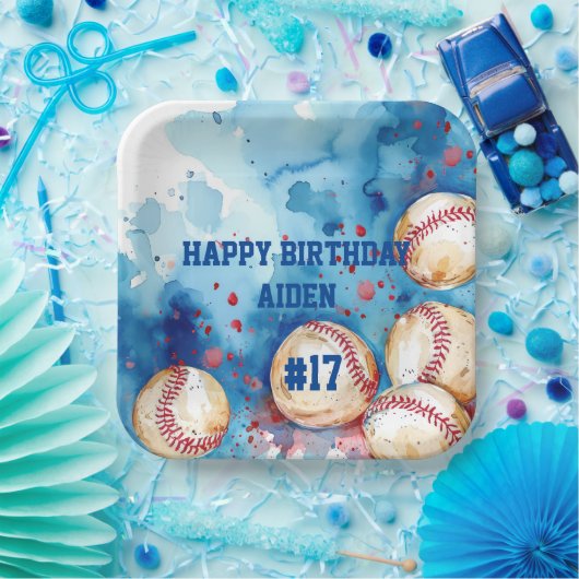 Custom Baseball Theme Party Papieren Bordje (Feest)