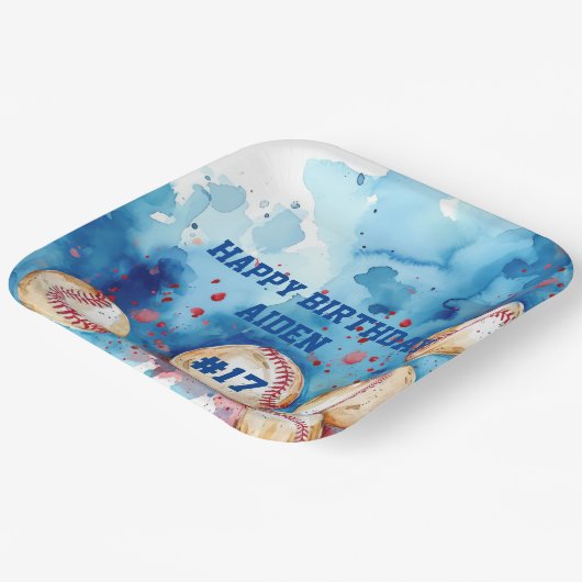 Custom Baseball Theme Party Papieren Bordje (Gebogen)