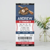 Custom Baseball Ticket Birthday with photo for boy Kaart (Staand voorkant)
