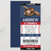 Custom Baseball Ticket Birthday with photo for boy Kaart (Voorkant / Achterkant)