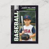 Custom Baseball Trading Card, Green Power Player Contactkaartje (Voorkant)