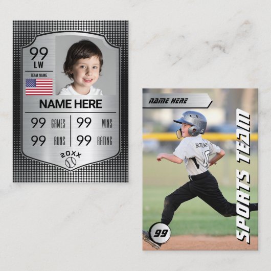 Custom Baseball Trading Kaart Baseball Shield Kaar Contactkaartje (Voorkant / Achterkant)