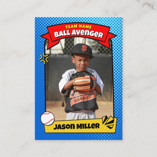 Custom Baseball Trading Kaart, Comic Baseball Kaar Contactkaartje (Voorkant)