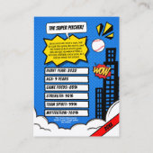 Custom Baseball Trading Kaart, Comic Baseball Kaar Contactkaartje (Achterkant)