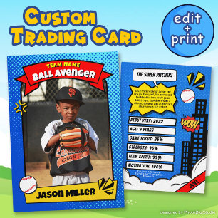 Custom Baseball Trading Kaart, Comic Baseball Kaar Contactkaartje