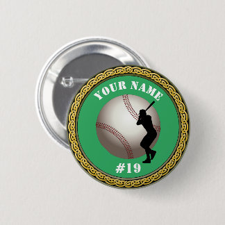 Custom Baseball - Voeg naam & nummer toe Ronde Button 5,7 Cm