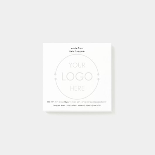 Custom Basic Business Logo Achtergrond en naam Post-it® Notes (Voorkant)