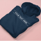 Custom Basic Dark Navy Blue Toevoegen Jouw tekst V Hoodie