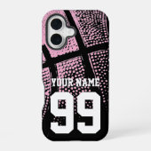 Custom basketbal jersey nummer budget vriendelijk iPhone 16 hoesje (Achterkant)