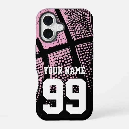 Custom basketbal jersey nummer budget vriendelijk iPhone 16 hoesje (Achterkant)