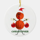 Custom Basketbal Kerstmis Keramisch Ornament (Voorkant)