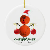 Custom Basketbal Kerstmis Keramisch Ornament (Achterkant)